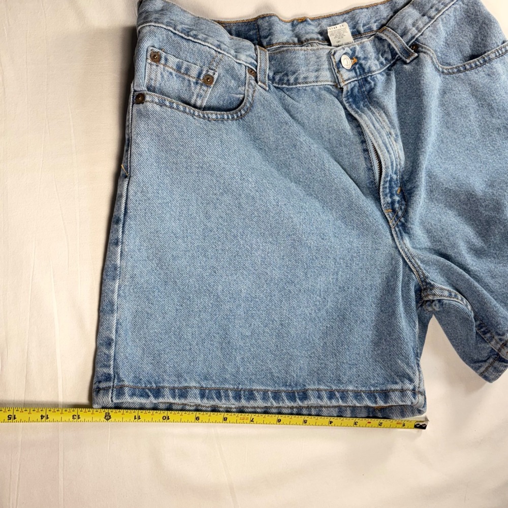 Vintage Levis 555 Guys Fit Denim Jorts Shorts USA Light Wash 14 MIS Y2K - Picture 3 of 11
